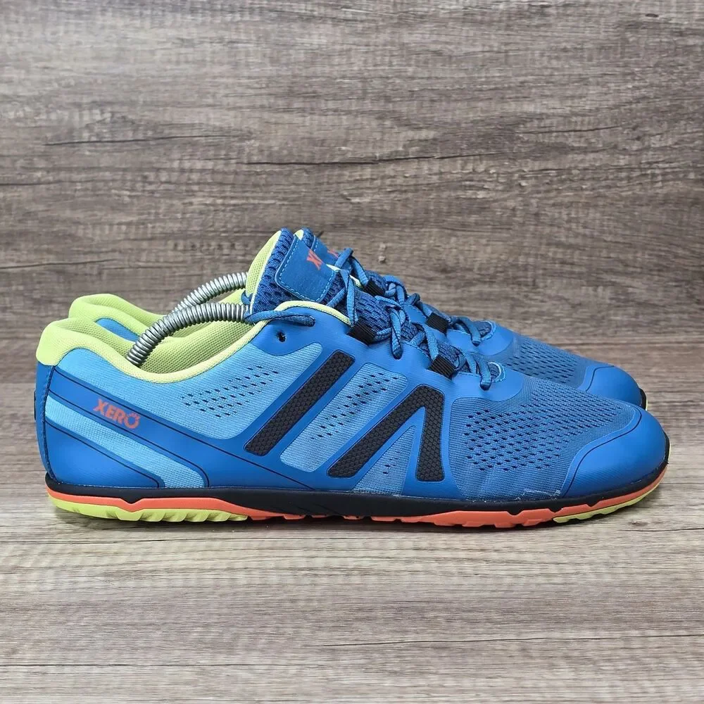 Xero Shoes HFS II Men's Size 11.5 Blue Neon Green Running Shoes (XY08-11/SS24)